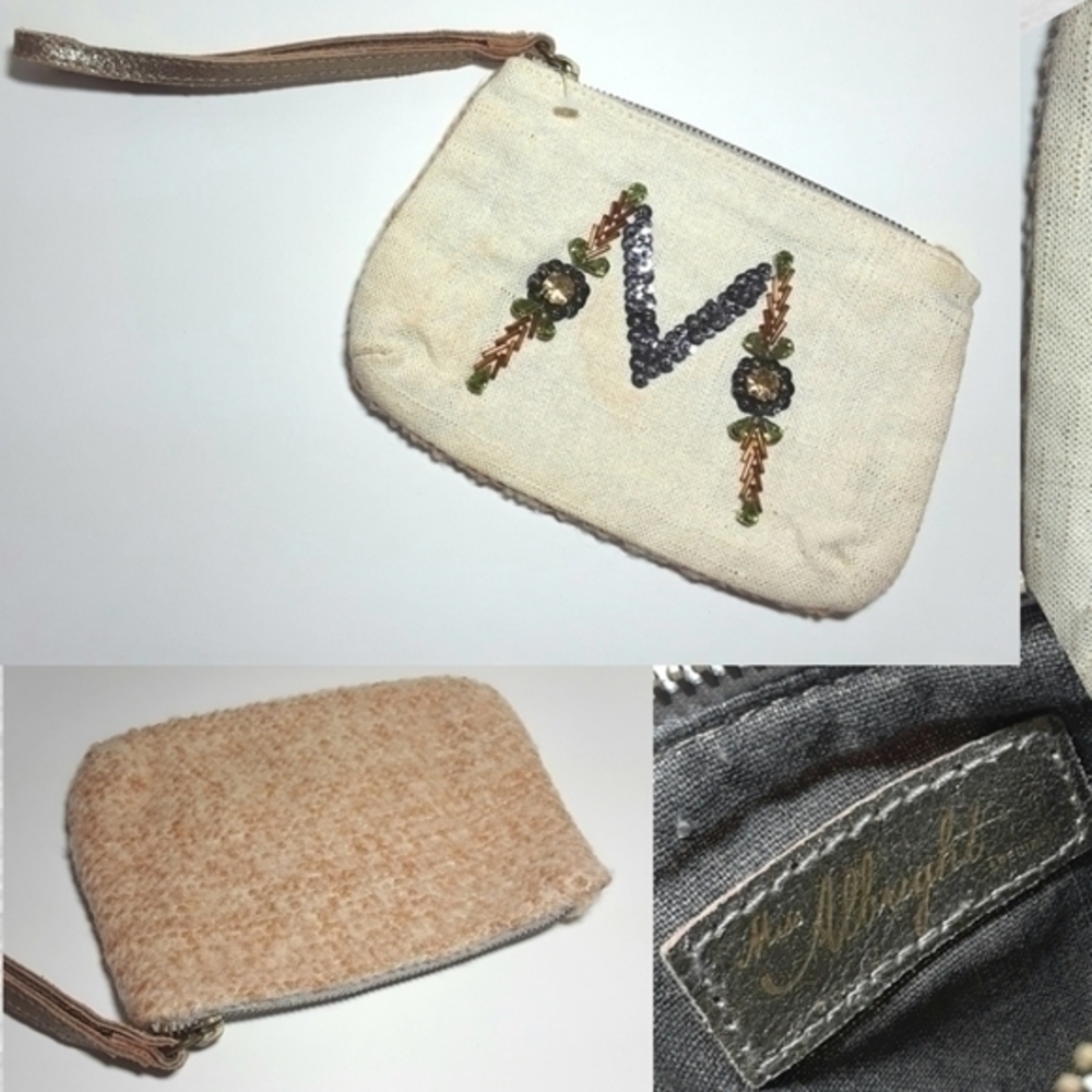 Miss Albright Beady Sequin Initial "M" Wristlet